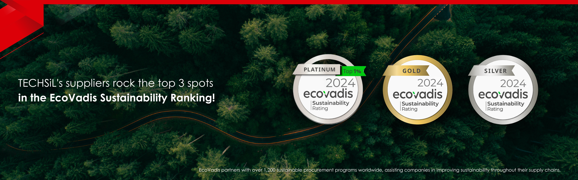 At the top 3 in the EcoVadis Sustainability Ranking